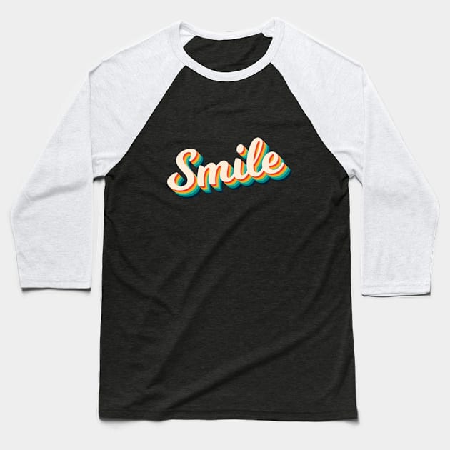 Smile - Smile Retro Baseball T-Shirt by Kudostees